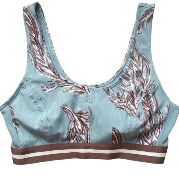 FREE PEOPLE FP Movement Serene Feather Print Sports Bra - Size Small - Picture 2 of 5